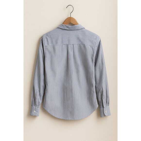 H&M Blue Striped Button-Down Shirt XS - Picture 5 of 5